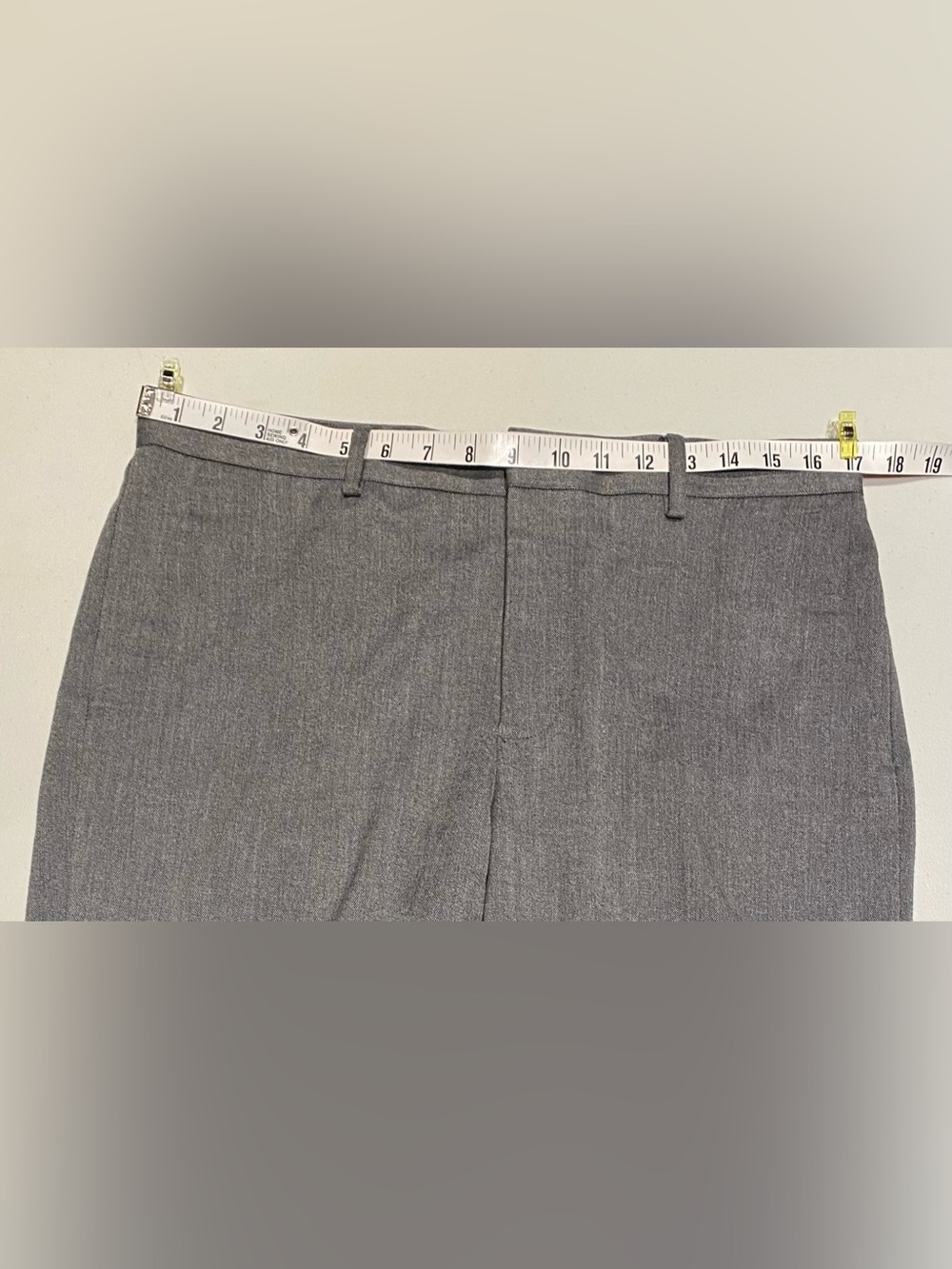 Express Producer Men's Herringbone Straight-Front Gray Dress Pants, 32x30 - Picture 6 of 10